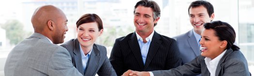 Team of professionals in a meeting, discussing the optimization of the variable pay scheme of an international telecom group.